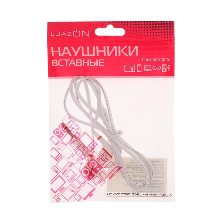 Наушники Luazon LN-2, вакуумные, плоский провод, МИКС Наушники Luazon LN-2, вакуумные, плоский провод, МИКС