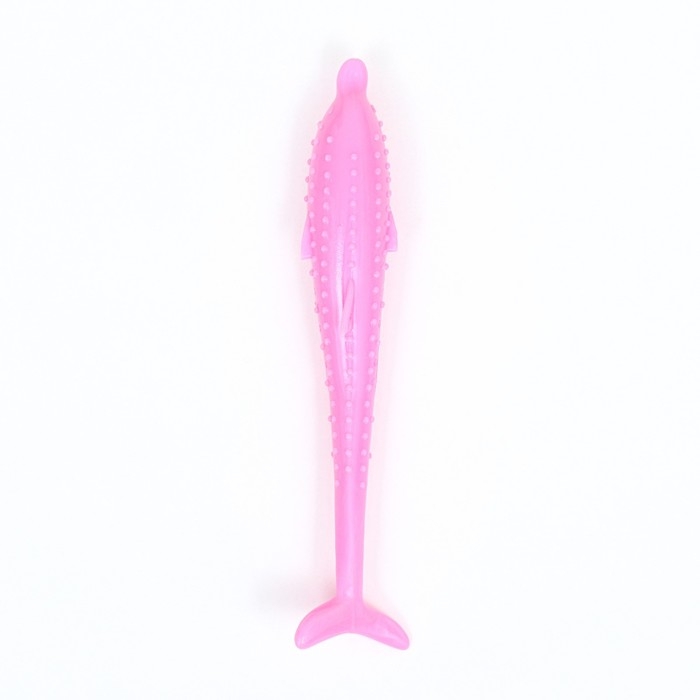 Игрушка для кошек с кошачьей мятой Игрушка для кошек с кошачьей мятой "Дельфин", 17 см, розовая