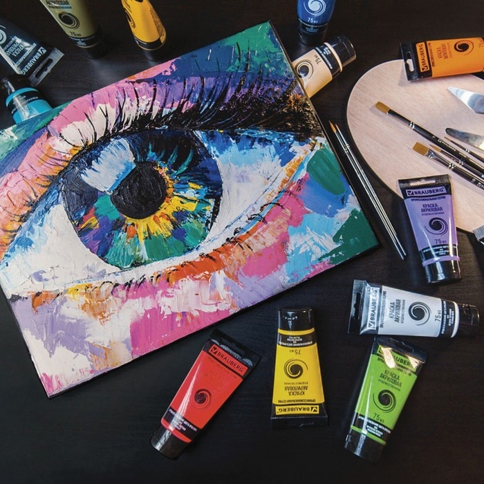 Краска акриловая художественная туба 250 мл, BRAUBERG ART CLASSIC, Жёлтая средняя