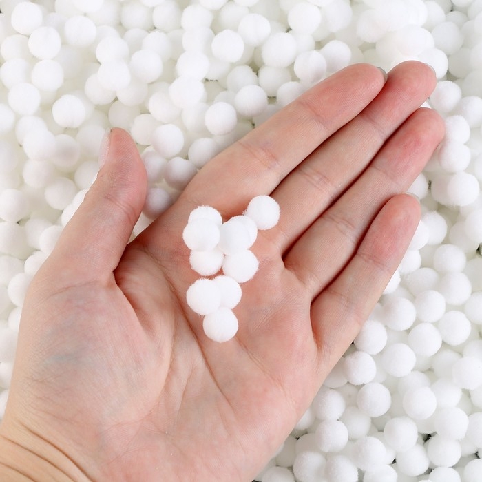 Набор деталей для декора «Бомбошки», набор 5000 шт., размер 1 шт. — 1 см, цвет белый Набор деталей для декора «Бомбошки», набор 5000 шт., размер 1 шт. — 1 см, цвет белый