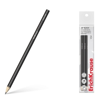 Набор чернографитных карандашей 4 штуки ErichKrause "Jet Black", HB, грифель d=2.2 мм, дерево, шестигранных, в пакете, чёрный корпус Набор чернографитных карандашей 4 штуки ErichKrause "Jet Black", HB, грифель d=2.2 мм, дерево, шестигранных, в пакете, чёрный корпус