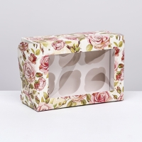 Коробка для 6 капкейков с окном , "For you", 25 х 17 х 10 см Коробка для 6 капкейков с окном , "For you", 25 х 17 х 10 см