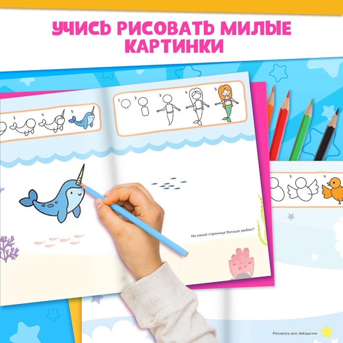 Раскраски для девочек набор &laquo;Пони&raquo;, 2 шт. по 16 стр., карандаши 6 цветов