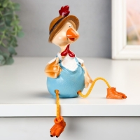 Сувенир полистоун "Курочка в косыночке/Петушок в шляпке" длинные ножки МИКС 21,5х10,5х8,5 см