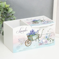 Шкатулка дерево с зеркалом и подставкой "Тележка с лавандой" 10,8х18,5х10 см Шкатулка дерево с зеркалом и подставкой "Тележка с лавандой" 10,8х18,5х10 см