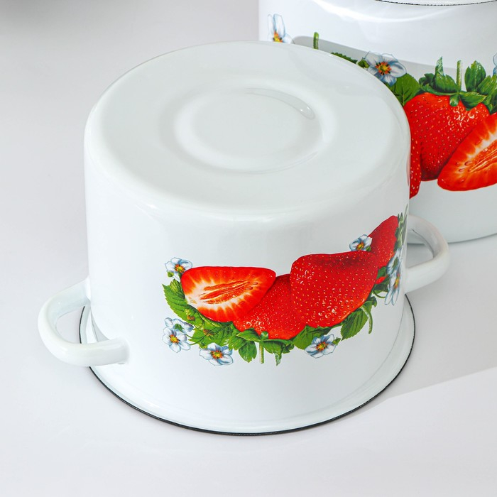 Набор кастрюль &laquo;Клубника садовая&raquo;, 2 предмета: 3,5 л, 5,5 л, индукция