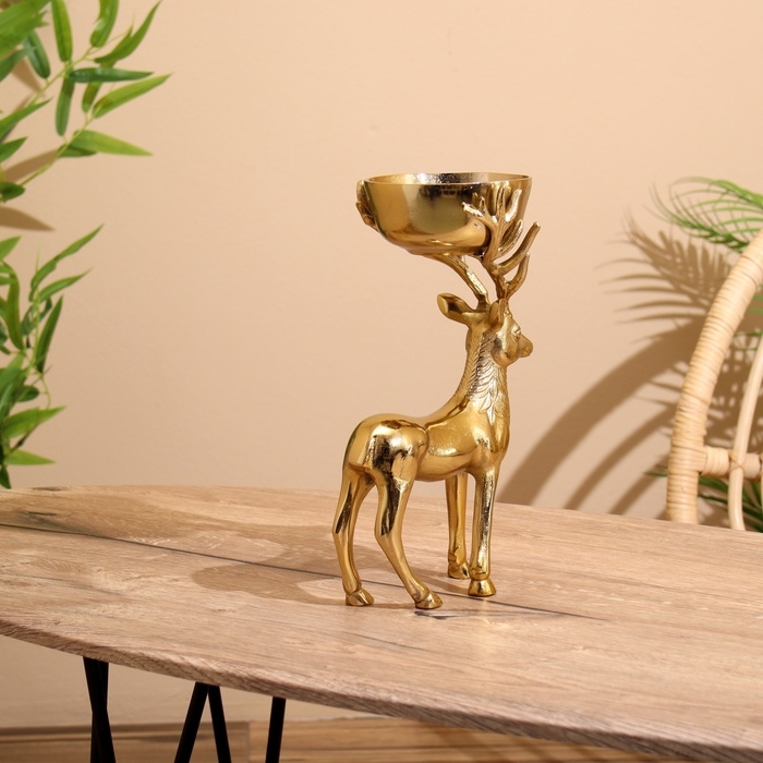 Подсвечник Подсвечник "Олень" алюминий 19х12х28 см
