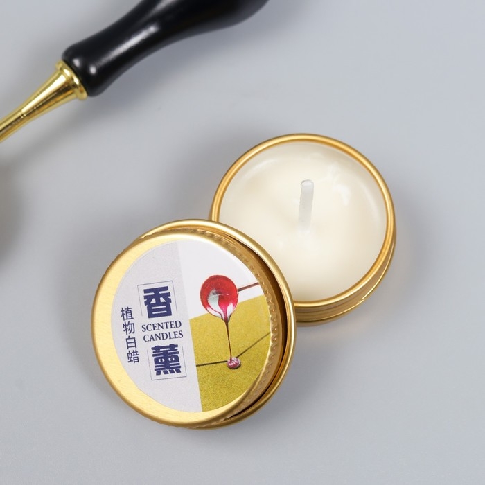 Сургучный набор Сургучный набор "Ажурное сердце" печать, ручка, ложка, воск - 3 цвета, свеча 3,5х11х23 см