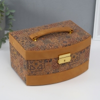 Шкатулка кожзам для украшений "Марокканская плитка" пробка 16,5х22,5х13,5 см Шкатулка кожзам для украшений "Марокканская плитка" пробка 16,5х22,5х13,5 см