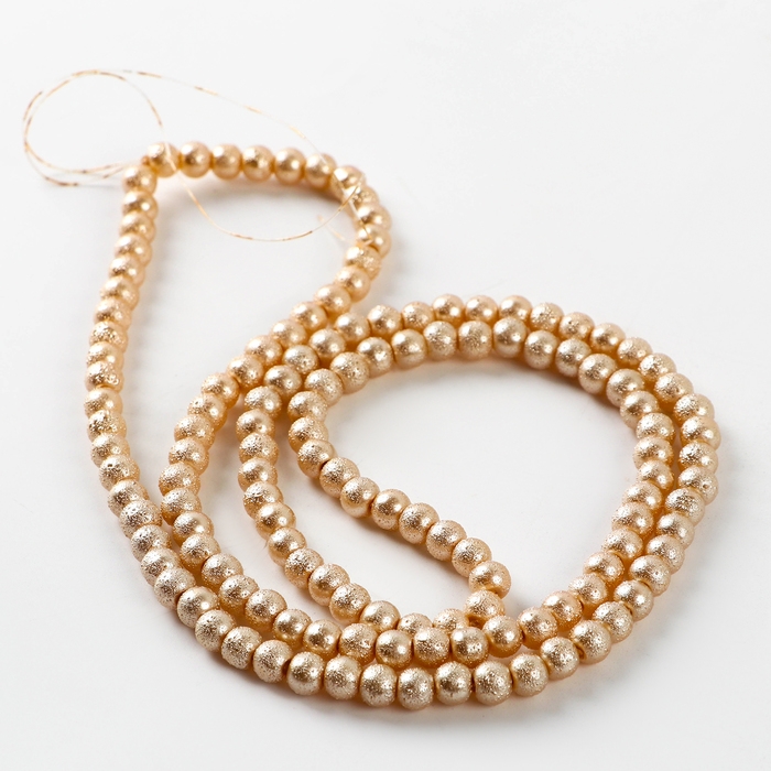 Бусины из стекла, набор 140 шт., размер 1 шт. &mdash; 6 мм, цвет золотой