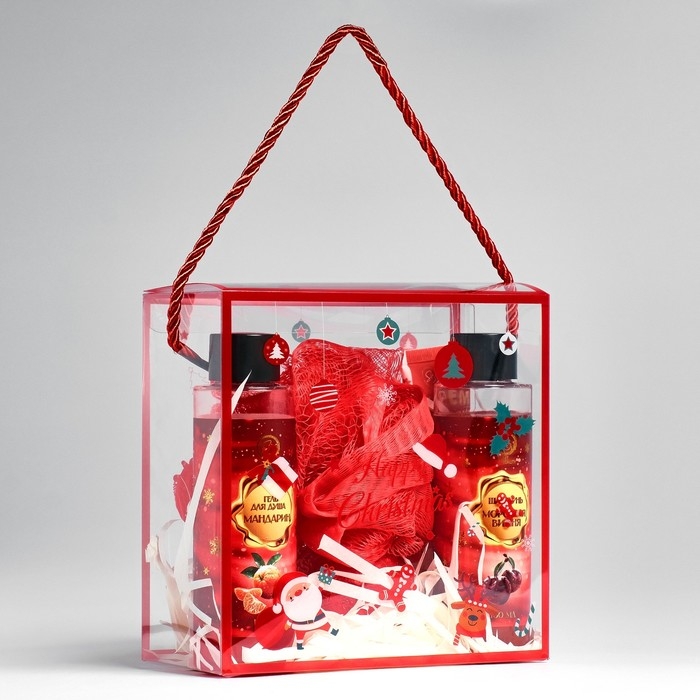 Новогодний подарочный набор косметики &laquo;Морозко&raquo; для душа и ванны, красная серия