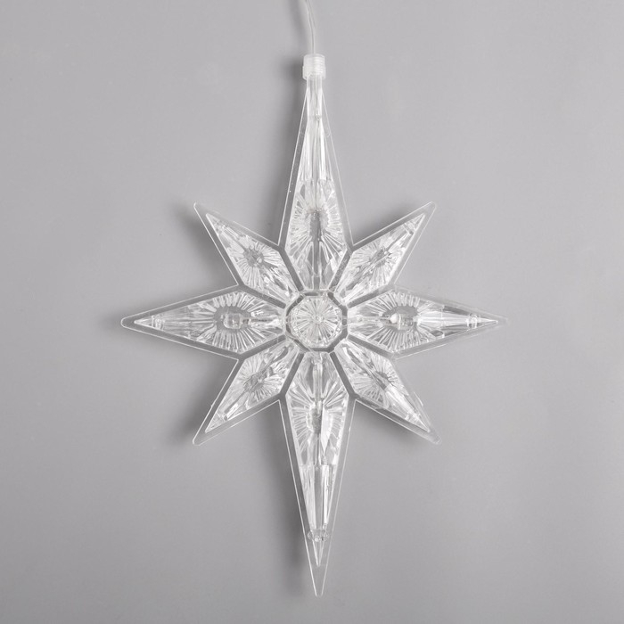 Гирлянда &laquo;Нить&raquo; 2 м с насадками &laquo;Полярная звезда&raquo;, IP20, прозрачная нить, 30 LED, свечение мульти (RG/RB), мигание, 220 В