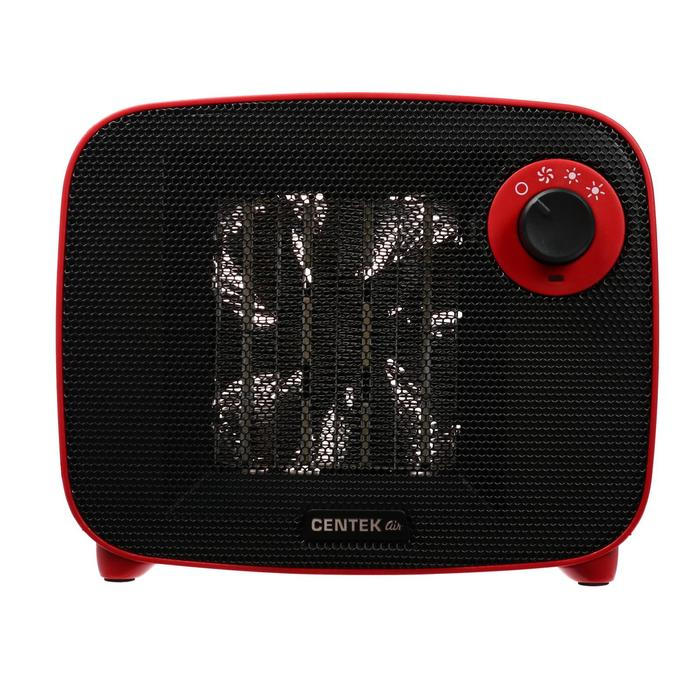 Тепловентилятор Centek CT-6022, керамический, настольный, 1500 Вт, 15 м&sup2;, красный