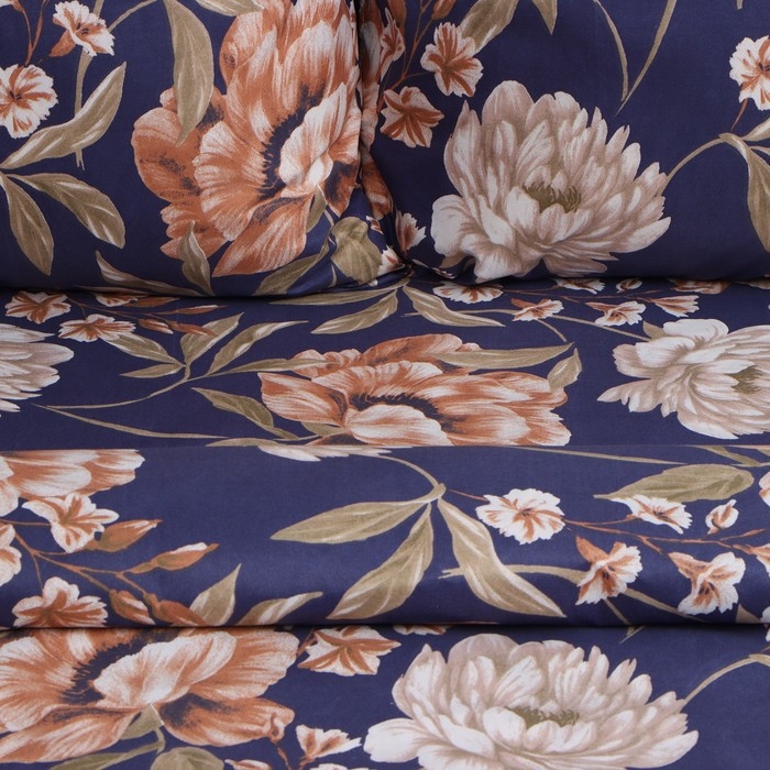 Постельное бельё Экономь и Я евро Herbarium 200х215см, 200х215см, 70х70см-2 шт, полисатин, 80 г/м&sup2;