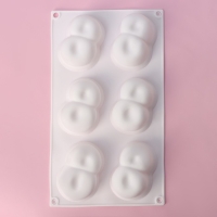 Форма для муссовых десертов и выпечки Доляна «Вишенки», 29,8×17,2×4,2 см, 6 ячеек (8×5 см), цвет белый Форма для муссовых десертов и выпечки Доляна «Вишенки», 29,8×17,2×4,2 см, 6 ячеек (8×5 см), цвет белый