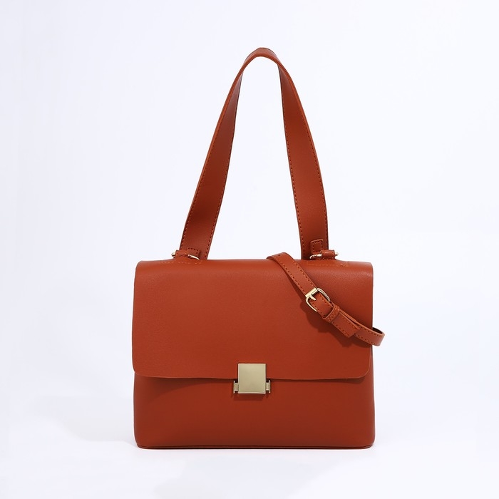 Сумка-мессенджер на молнии, цвет рыжий