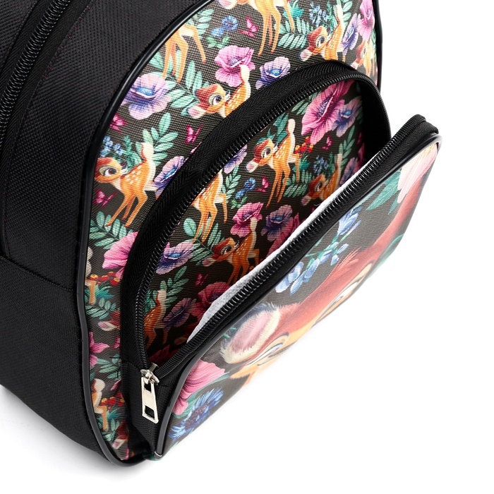 Рюкзак детский для девочки с карманом, 23&times;19&times;6 см, Бэмби