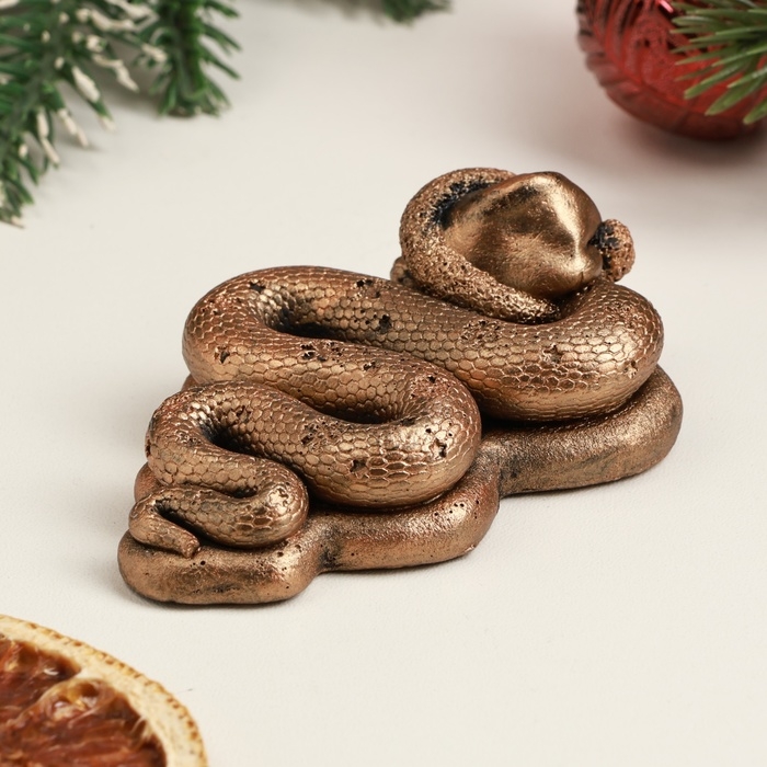 Новый год. Символ 2025. Фигура Новый год. Символ 2025. Фигура "Змея в колпаке" бронза, 8,5 х 6 х 3 см