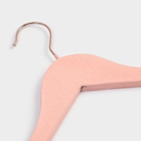 Плечики - вешалки для одежды LaDо́m Rose Gold, 44,5×1,2×23 см, 2 шт, с перекладиной, покрытие вельвет, широкие плечики, цвет розовый Плечики - вешалки для одежды LaDо́m Rose Gold, 44,5×1,2×23 см, 2 шт, с перекладиной, покрытие вельвет, широкие плечики, цвет розовый