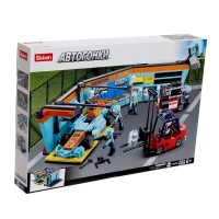 Конструктор гоночная машина &laquo;Сервисный бокс&raquo; Sluban Автогонки, 555 деталей, 6+