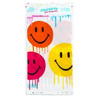 Скатерть одноразовая "Смайлы" 180х137 Скатерть одноразовая "Смайлы" 180х137