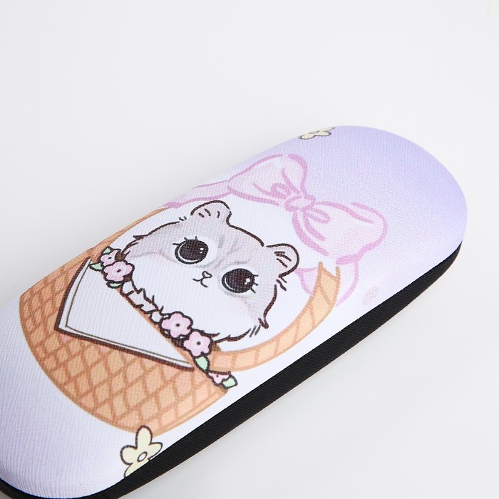 Футляр для очков на хлопушке, длина 16 см, цвет сиреневый Футляр для очков на хлопушке, длина 16 см, цвет сиреневый