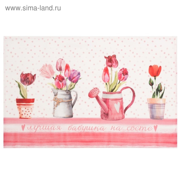 Полотенце "Этель" Любимая бабушка 40х67 см, 100% хлопок, репс 190 гр/м2