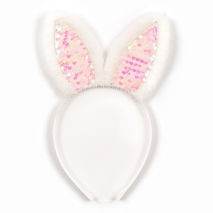 Карнавальный набор &laquo;Стильный зайка&raquo; плащ с пайетками 65 см, ободок, цвет розовый