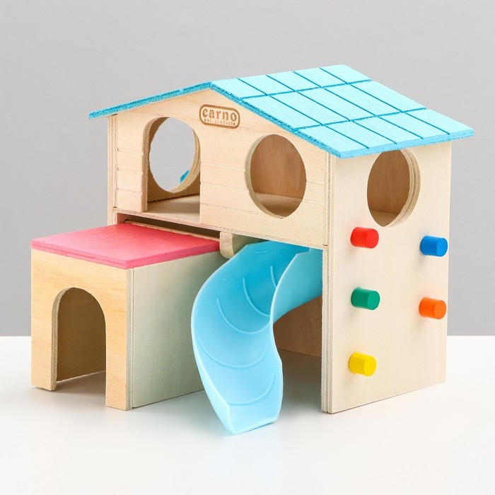 Дом для грызунов с горкой, дерево 17,2 х 15,8 х 16,2 см Дом для грызунов с горкой, дерево 17,2 х 15,8 х 16,2 см