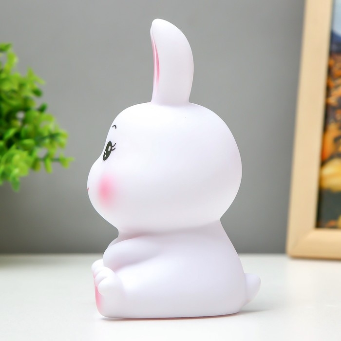 Ночник "Зайчик" LED от батареек бело-розовый 9,5х14,5 см