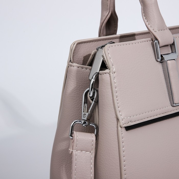 Сумка-тоут на молнии, наружный карман, цвет бежевый Сумка-тоут на молнии, наружный карман, цвет бежевый