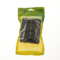 Розетка двухместная Luazon Lighting "Орион", 16 А, скрытая, с з/к, черная Розетка двухместная Luazon Lighting "Орион", 16 А, скрытая, с з/к, черная