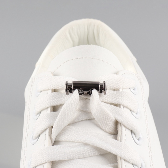 Фиксатор для шнура, двойной, d = 4 мм, 8 &times; 26 мм, 2 шт, цвет чёрный никель