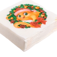 Салфетки новогодние бумажные &laquo;С Новым годом: венок&raquo;, однослойные, 24х24 см, 20 шт.