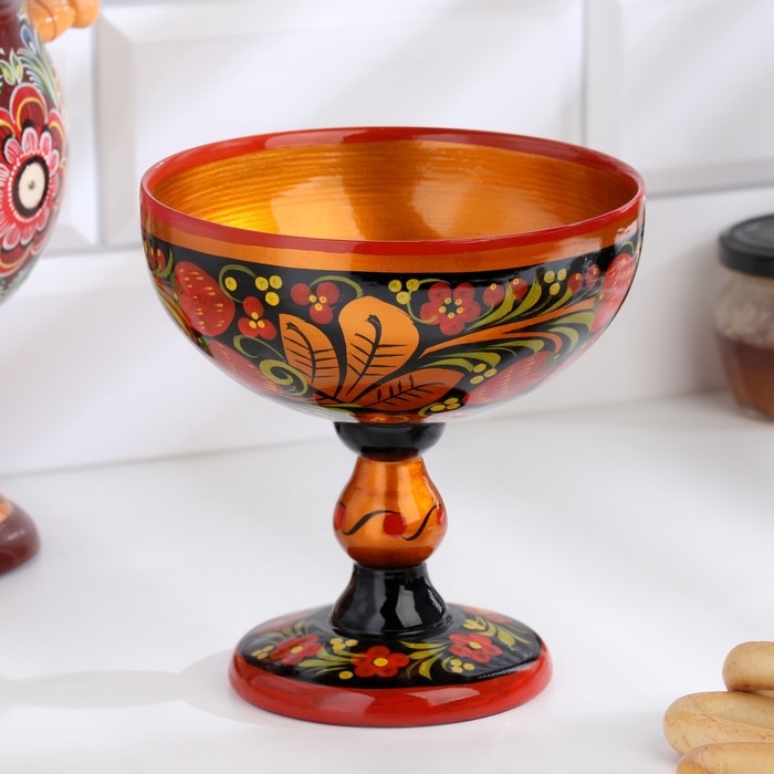 Конфетница,  14,5&times;15 см, хохлома