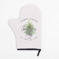 Новый год.Варежка-прихватка "Christmas trees" 20х28 см, саржа, 100% х/л, ватин 250 г/м2