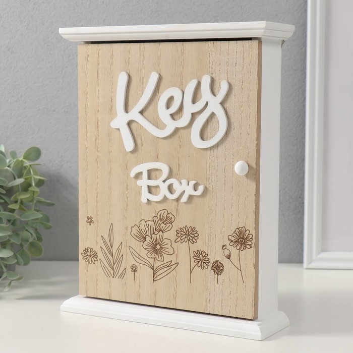 Ключница дерево 6 крючков "Полевые растения" 26,5х20,5х6 см