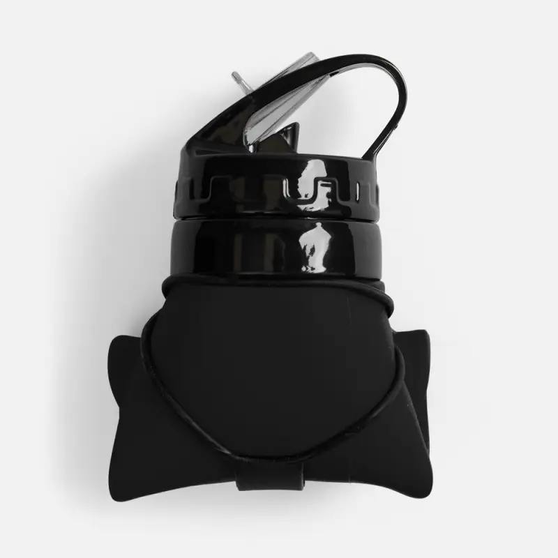 Складная бутылка для воды Langfossen, черная Складная бутылка для воды Langfossen, черная