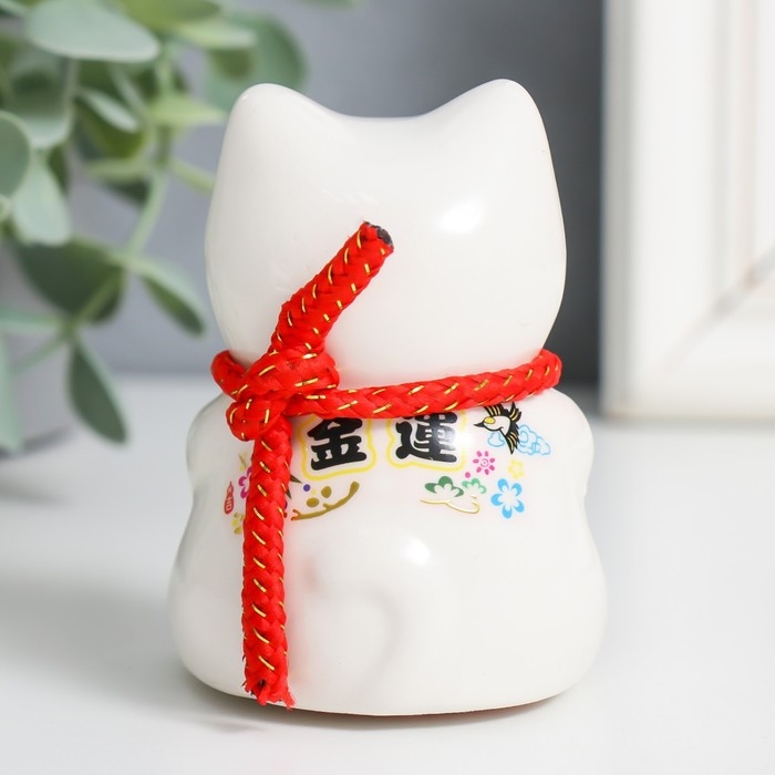 Сувенир керамика Сувенир керамика "Манэки-нэко с колесом счастья" 7,5х6х5,5 см МИКС