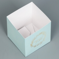 Коробка подарочная для цветов с PVC крышкой, упаковка, &laquo;Present&raquo;, 12 х 12 х 12 см