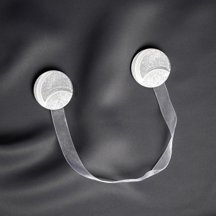 Подхват для штор &laquo;Месяц&raquo;, d = 4 см, цвет серебряный/белый