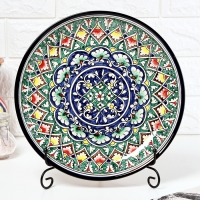 Ляган узбекский Риштанская керамика "Узоры " для плова, 28 см, в подарочной упаковке