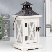 Подсвечник дерево на 1 свечу "Фонарь со ставнями" беж 28х12,5х12,5 см Подсвечник дерево на 1 свечу "Фонарь со ставнями" беж 28х12,5х12,5 см