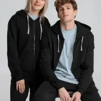 Толстовка на молнии с капюшоном Unit Siverga черная, размер M