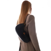 Сумка женская багет на молнии TEXTURA, средний размер, цвет чёрный