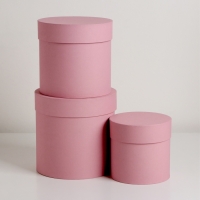 Набор шляпных коробок  3 в 1 "Пудра", 18 &times; 18 ‒13 &times; 13 см