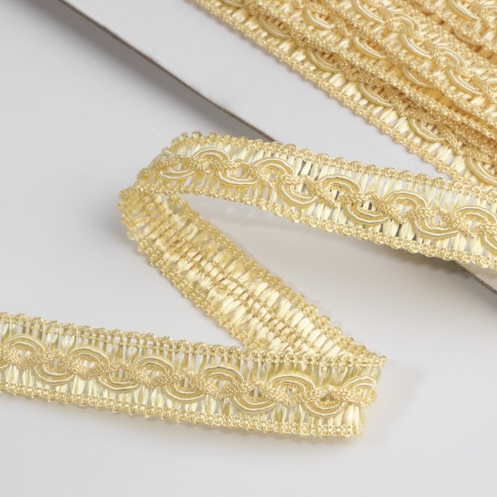 Тесьма декоративная &laquo;Змейка&raquo;, 15 мм, 10 &plusmn; 1 м, цвет золотой