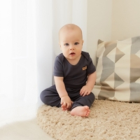 Штаны детские MINAKU, цвет графитовый, рост 80-86 см