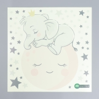 Наклейка пластик интерьерная фосфорная "Спящий слонёнок на луне" 28х28 см Наклейка пластик интерьерная фосфорная "Спящий слонёнок на луне" 28х28 см