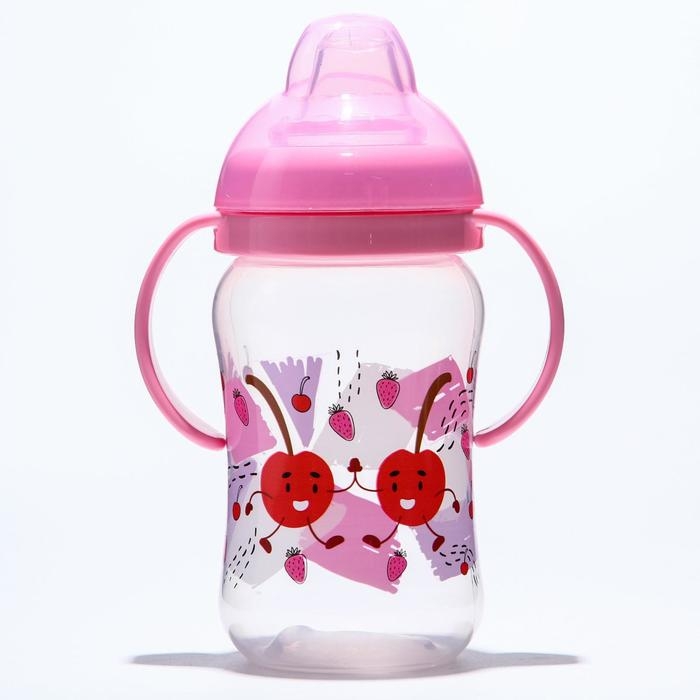 Поильник - непроливайка детский с мягким носиком &laquo;Фрукты&raquo;, 270 мл., с ручками, цвет МИКС